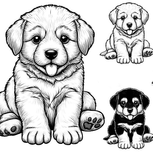 Adult Puppy Lovers Coloring Book