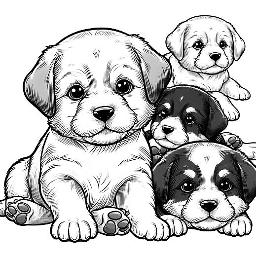 Adult Puppy Lovers Coloring Book