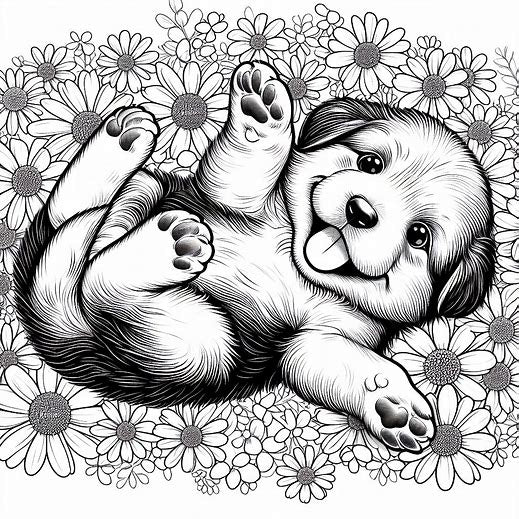 Adult Puppy Lovers Coloring Book