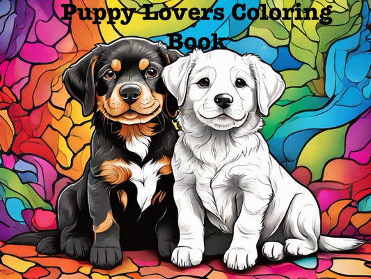 Adult Puppy Lovers Coloring Book