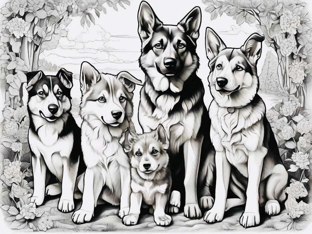 Adult Dog Lovers Coloring Book