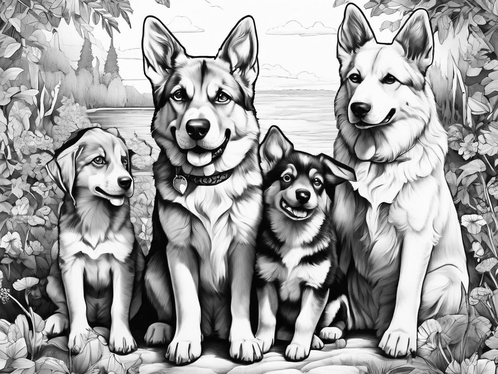 Adult Dog Lovers Coloring Book